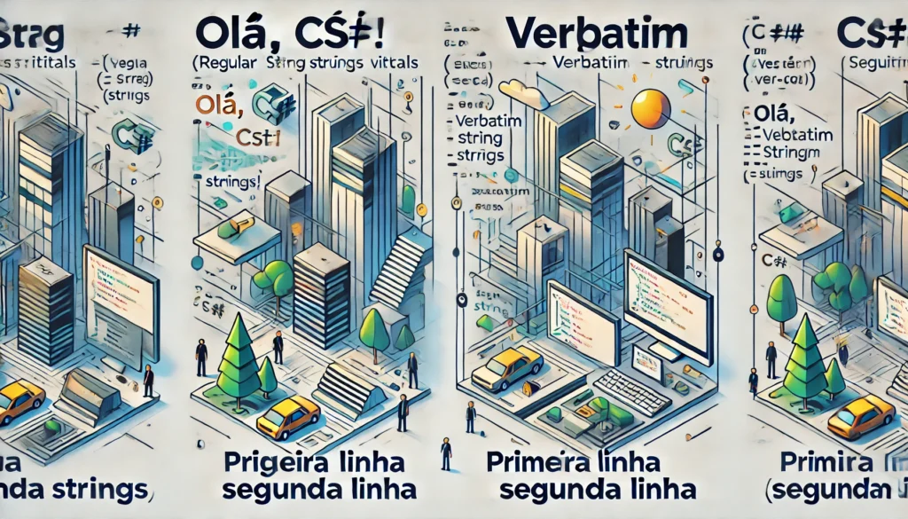 Comparação entre literais de string regulares e verbatim em C#